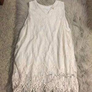 White tank top with lace detailing